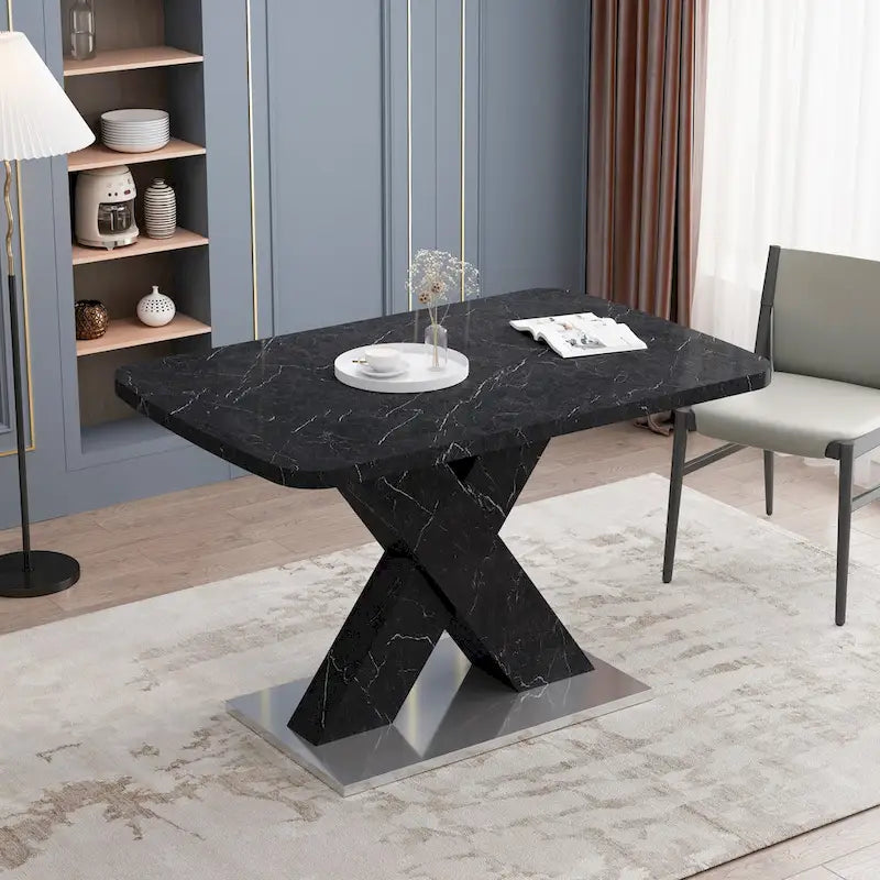 Tavolo da pranzo quadrato allungabile moderno in MDF con base a X