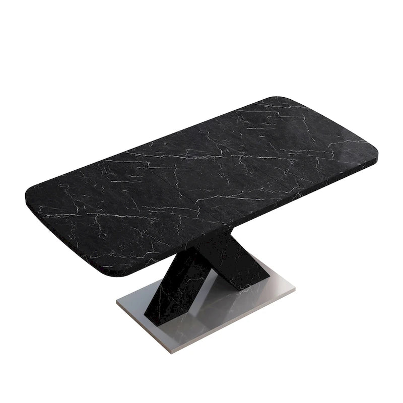 Tavolo da pranzo quadrato allungabile moderno in MDF con base a X
