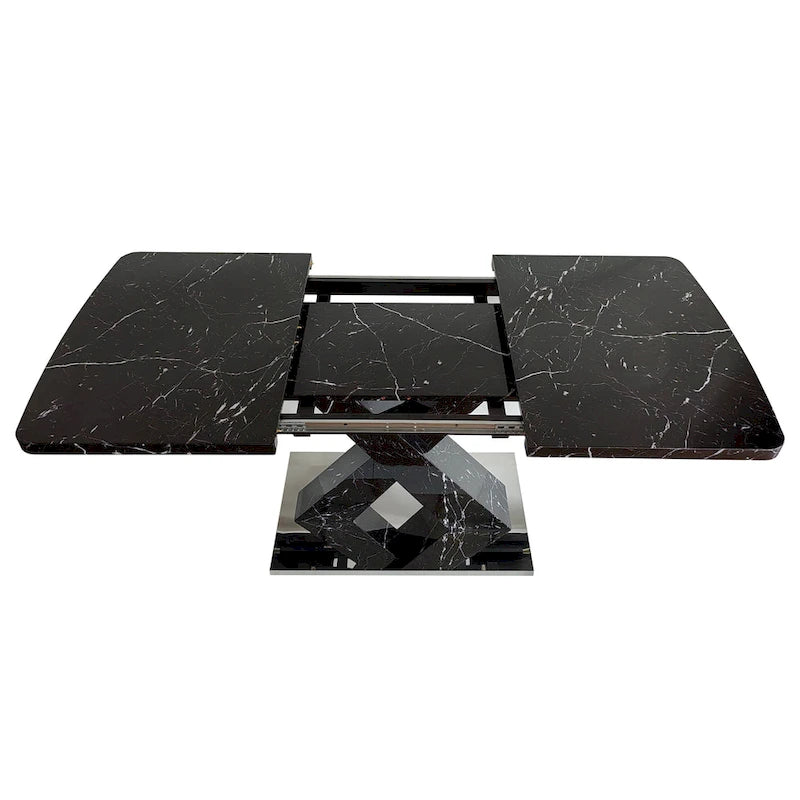Tavolo da pranzo quadrato allungabile moderno in MDF con base a X