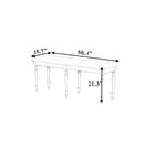 Panca da pranzo imbottita tradizionale vintage da 50,4 pollici con 6 gambe in legno massello