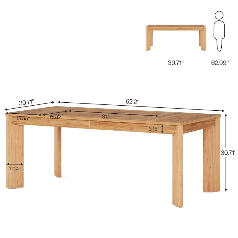 Scrivania da computer da 62 pollici, scrivania direzionale in legno per ufficio domestico