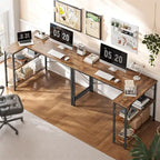 Scrivania per computer da 120 cm con ripiani portaoggetti reversibili
