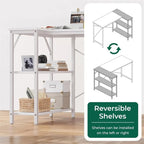 Scrivania per computer da 120 cm con ripiani portaoggetti reversibili