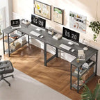 Scrivania per computer da 120 cm con ripiani portaoggetti reversibili