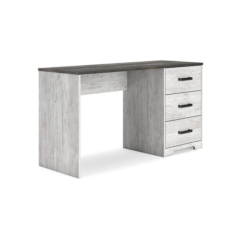 Scrivania 54 pollici per home office stile rustico, bianco grigio
