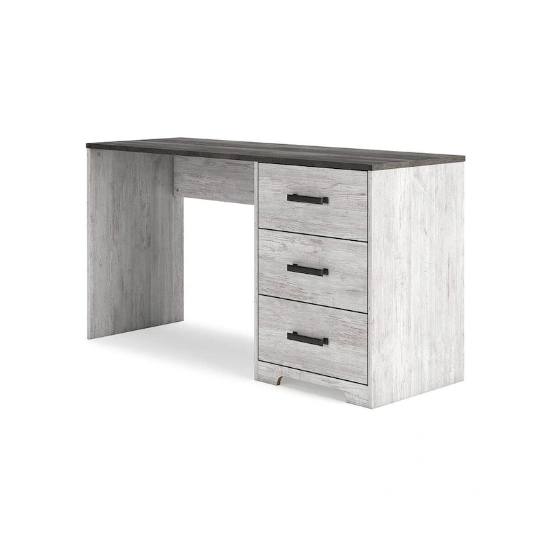 Scrivania 54 pollici per home office stile rustico, bianco grigio