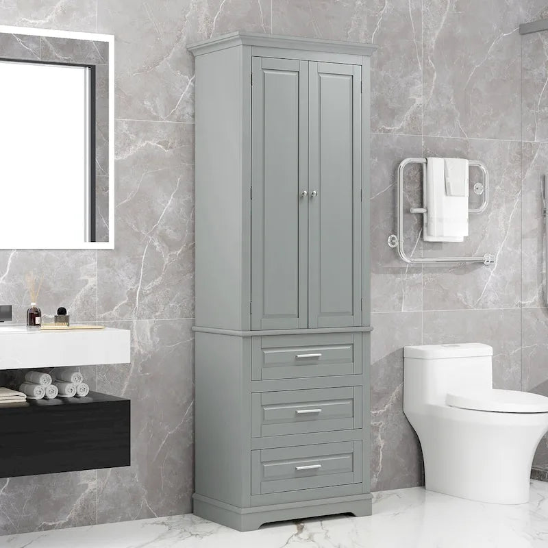 Armadietto alto con cassetti per bagno/ufficio