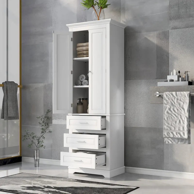 Armadietto alto con cassetti per bagno/ufficio