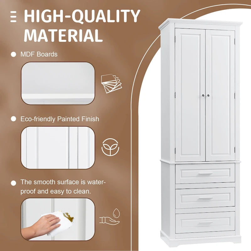 Armadietto alto con cassetti per bagno/ufficio