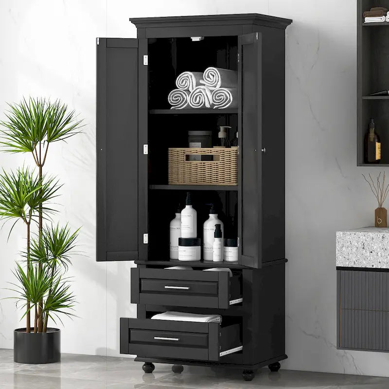 Armadietto alto con cassetti per bagno/ufficio
