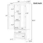 Armadietto alto con cassetti per bagno/ufficio
