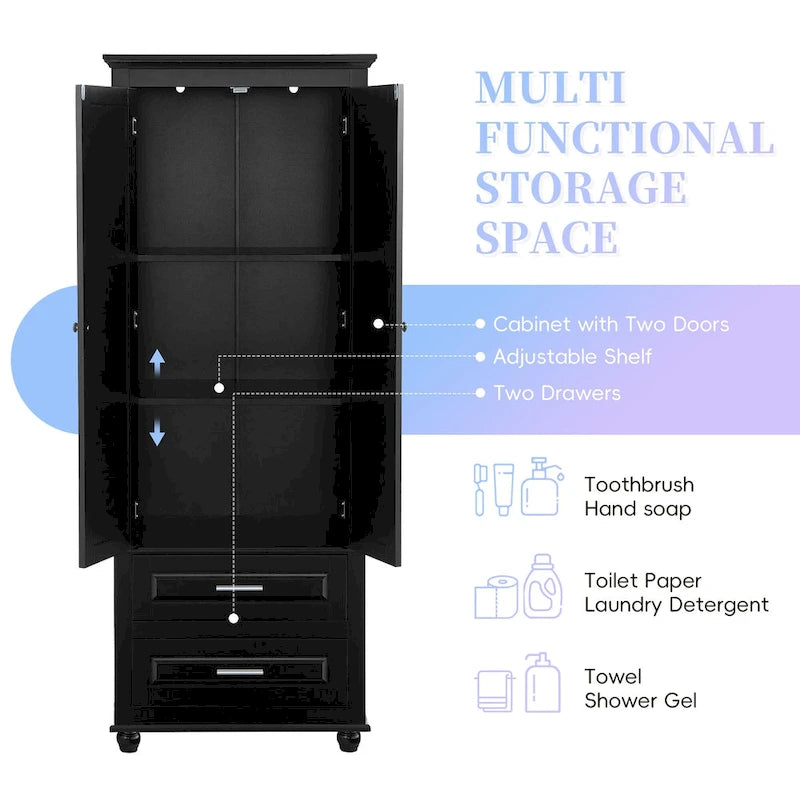 Armadietto alto con cassetti per bagno/ufficio