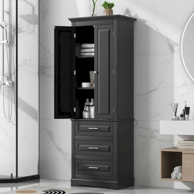 Armadietto alto con cassetti per bagno/ufficio