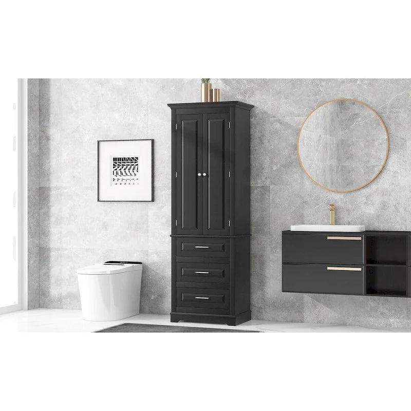 Armadietto alto con cassetti per bagno/ufficio