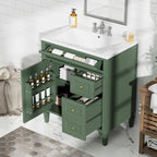 Mobile lavabo da bagno da 76 cm con lavello, mobile contenitore da bagno con 2 cassetti e un cassetto basculante, mobile lavabo a lavello singolo