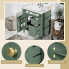 Mobile lavabo da bagno da 76 cm con lavello, mobile contenitore da bagno con 2 cassetti e un cassetto basculante, mobile lavabo a lavello singolo