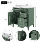 Mobile lavabo da bagno da 76 cm con lavello, mobile contenitore da bagno con 2 cassetti e un cassetto basculante, mobile lavabo a lavello singolo