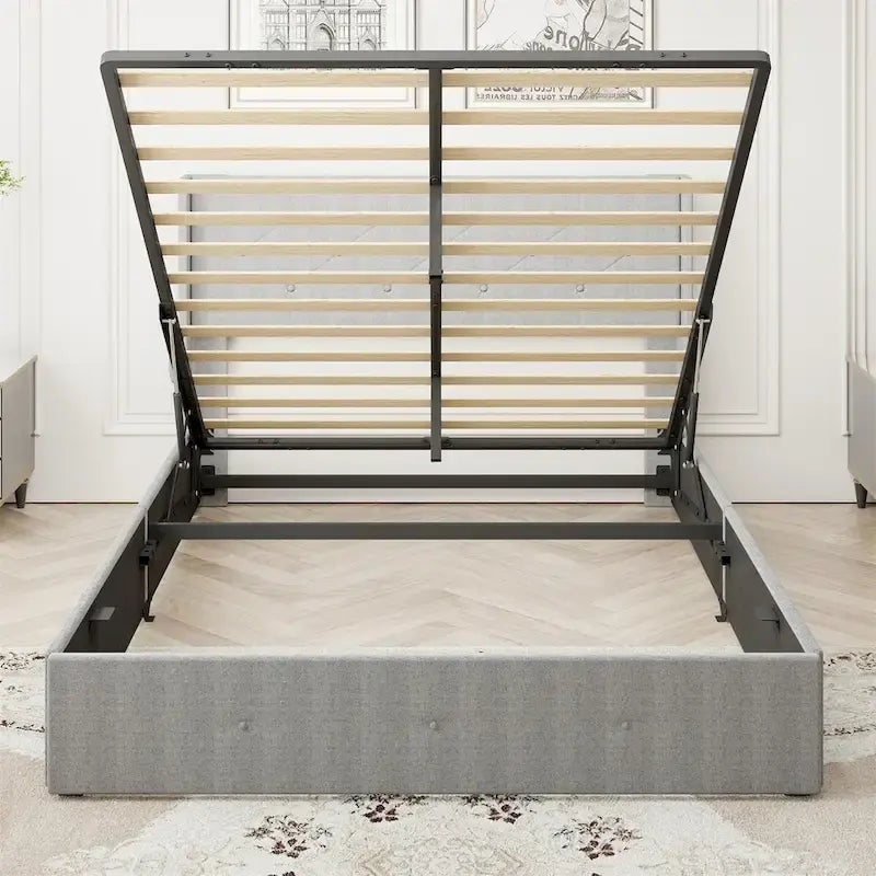 Struttura Letto Matrimoniale con Contenitore a Gas e Porte USB