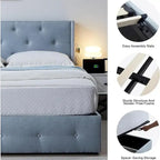 Struttura Letto Matrimoniale con Contenitore a Gas e Porte USB