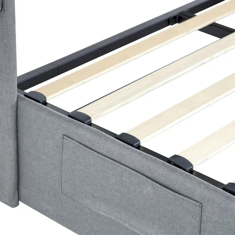Struttura Letto Matrimoniale con Contenitore a Gas e Porte USB