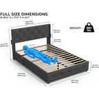 Struttura Letto Matrimoniale con Contenitore a Gas e Porte USB