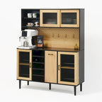 Mobile bar da caffè in stile rustico con portabottiglie