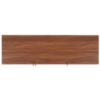 Madia TV 3 ante con inserto in rattan e finitura legno