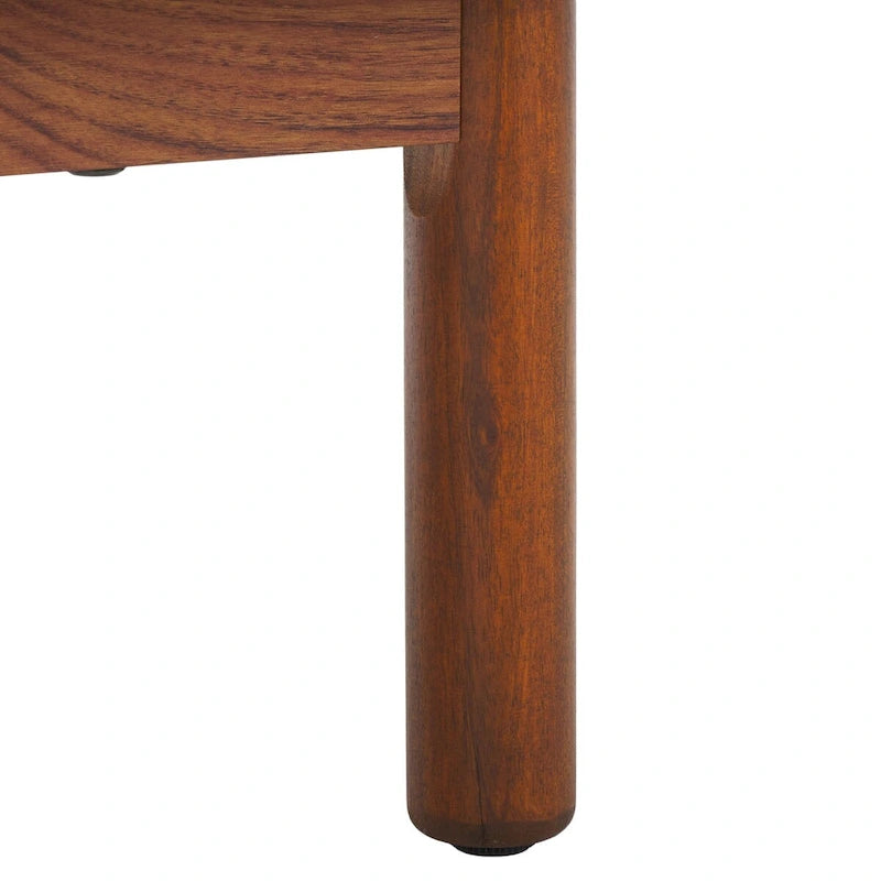 Madia TV 3 ante con inserto in rattan e finitura legno