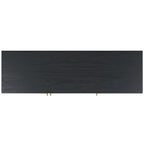 Madia TV 3 ante con inserto in rattan e finitura legno