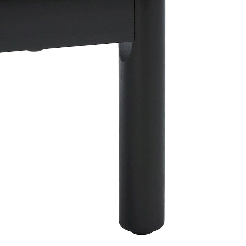 Madia TV 3 ante con inserto in rattan e finitura legno
