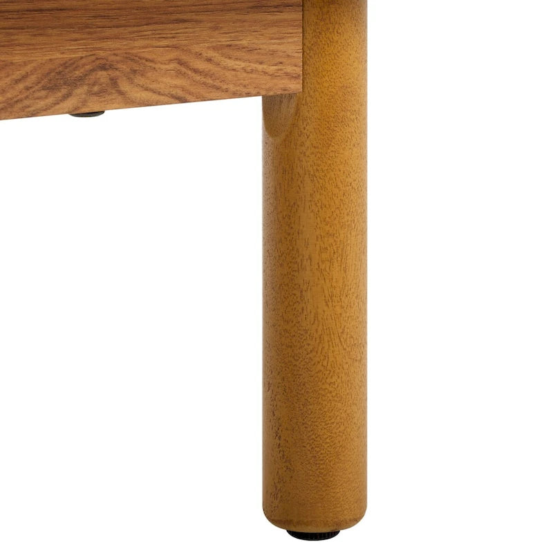 Madia TV 3 ante con inserto in rattan e finitura legno