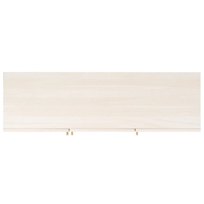 Madia TV 3 ante con inserto in rattan e finitura legno