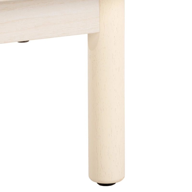 Madia TV 3 ante con inserto in rattan e finitura legno