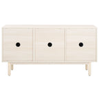 Madia TV 3 ante con inserto in rattan e finitura legno